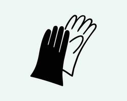 Handschuhe Symbol Hand Handschuh Gummi Fäustling Winter medizinisch chirurgisch Vektor schwarz Weiß Silhouette Symbol Zeichen Grafik Clip Art Kunstwerk Illustration Piktogramm