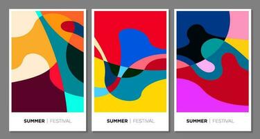vektor färgrik abstrakt bakgrund för sommar festival 2023