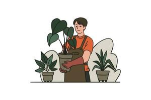 Hand gezeichnet Gartenarbeit Illustration isoliert vektor