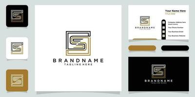 första brev s eller ss minimalistisk konst monogram form logotyp med företag kort design vektor