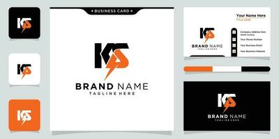 k Brief Logo Design mit Blitz Symbol Konzept. Vektor Illustration