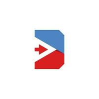 Brief d Logo mit Negativ Raum Pfeil Logo zum Transport, Lieferung Unternehmen usw. vektor