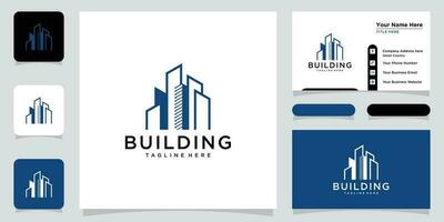 kreativ modern Gebäude echt Nachlass Logo Design mit Geschäft Karte Design Prämie Vektor