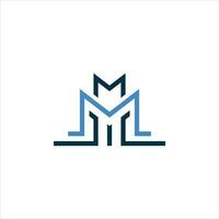 m brev logotyp design vektor mall
