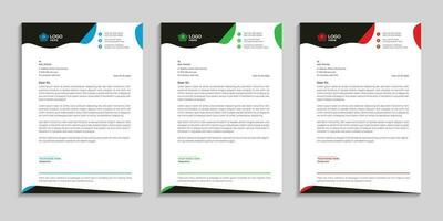 företags- rena och professionell företag företag brev mall design med Färg variation vektor
