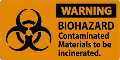 biohazard varning märka biohazard förorenade material till vara förbränns vektor