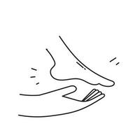Hand gezeichnet Gekritzel Fuß Pflege Illustration Vektor isoliert
