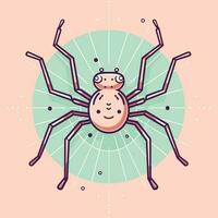 Vektor von ein Spinne mit ein ungewöhnlich Ausdruck auf es ist Gesicht