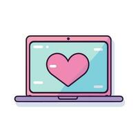 Vektor von ein Laptop Bildschirm Anzeigen ein Herz Symbol