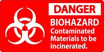 biohazard fara märka biohazard förorenade material till vara förbränns vektor