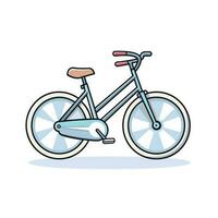 vektor av en blå cykel med en brun sittplats på en vit bakgrund