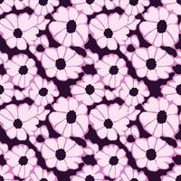 retro groovig Blumen nahtlos Muster. modisch stilisiert botanisch Hintergrund. Jahrgang Blumen- endlos Hintergrund. vektor