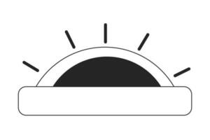 säkerhet larm platt svartvit isolerat vektor objekt. varning lampa. blinkande ljus siren. redigerbar svart och vit linje konst teckning. enkel översikt fläck illustration för webb grafisk design