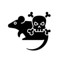 Tiere schwarzes Glyphensymbol. Mäuse und Ratten. Kleintiere, die gefährliche Krankheiten übertragen. Gesundheitsproblem. Zoonose verbreitet. Silhouette-Symbol auf Leerzeichen. isolierte Vektorgrafik vektor