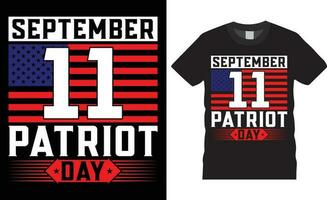 September 9.11 Patriot Tag T-Shirt Design Vektor mit drucken template.september 11 Patriot Tag