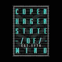 Kopenhagen städtisch Straße, Grafik Design, Typografie Vektor Illustration, modern Stil, zum drucken t Hemd