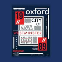 Oxford Grafik, Typografie Vektor, t Hemd Design Illustration, gut zum bereit drucken, und andere verwenden vektor