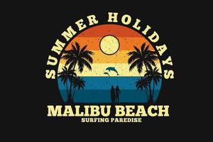 Sommer Surf Damen Merchandise Silhouette T-Shirt Design vektor
