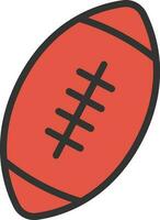 Rugby Ball Symbol Vektor Bild. geeignet zum Handy, Mobiltelefon Apps, Netz Apps und drucken Medien.