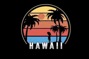 hawaii farbe gelb orange und blau vektor