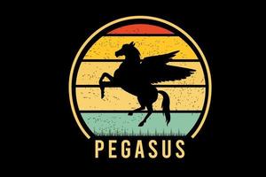 Pegasusfarbe gelb und grün vektor