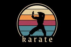 T-Shirt Karate Farbe Gelb Orange und Grün vektor