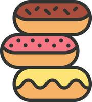 Donuts Symbol Vektor Bild. geeignet zum Handy, Mobiltelefon Apps, Netz Apps und drucken Medien.