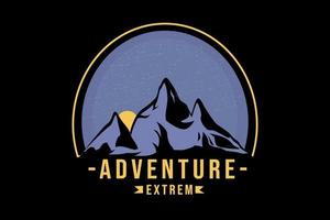 T-Shirt Adventure Extreme Farbe Lila und Gelb vektor