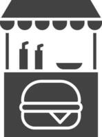 Burger Stall Symbol Vektor Bild. geeignet zum Handy, Mobiltelefon Apps, Netz Apps und drucken Medien.