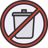 Nein Müll Symbol Vektor Bild. geeignet zum Handy, Mobiltelefon Apps, Netz Apps und drucken Medien.