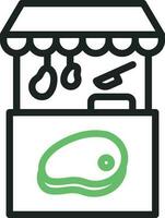 Fleisch Stall Symbol Vektor Bild. geeignet zum Handy, Mobiltelefon Apps, Netz Apps und drucken Medien.