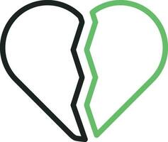 gebrochen Herz Symbol Vektor Bild. geeignet zum Handy, Mobiltelefon Apps, Netz Apps und drucken Medien.