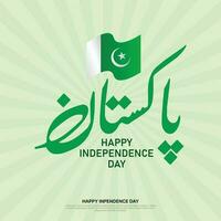 Pakistan Unabhängigkeit Tag - - 14 August pakistanisch National Feier Pakistan Tag Pakistan geschrieben im Urdu Kalligraphie Logo vektor