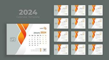 Kalender Vorlage zum 2024 Jahr. Kalender 2024 Planer korporativ Vorlage Design Satz. Woche beginnt auf Sonntag vektor