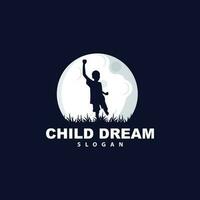 Traum Logo, Kind Traum inspirierend Design, Vektor erreichen Star Spaß Lernen, Kinder Traum Logo Schablone