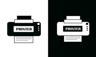 skrivare ikon vektor. skrivare silhuett. skola leveranser ikon vektor. tillbaka till skola begrepp. inlärning och utbildning ikon. platt vektor i svart och vit.