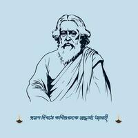 22 Shey Srabon, Rabindranath Tagore, Srabon Rabindranath vektor