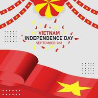 Lycklig vietnam oberoende dag september 2: a firande vektor design illustration. mall för affisch, baner, hälsning kort