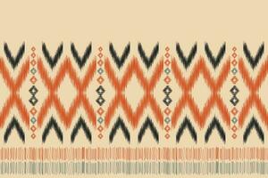 ethnisch Ikat Stoff Muster geometrisch Stil.afrikanisch Ikat Stickerei ethnisch orientalisch Muster braun Sahne Hintergrund. abstrakt, Vektor, Illustration. Textur, Kleidung, Rahmen, Dekoration, Teppich, Motiv. vektor