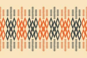 ethnisch Ikat Stoff Muster geometrisch Stil.afrikanisch Ikat Stickerei ethnisch orientalisch Muster Sahne Hintergrund. abstrakt, Vektor, Illustration. Textur, Kleidung, Rahmen, Dekoration, Teppich, Motiv. vektor