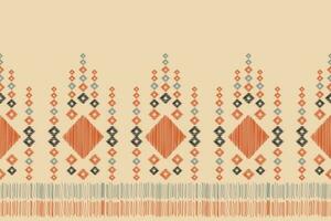 ethnisch Ikat Stoff Muster geometrisch Stil.afrikanisch Ikat Stickerei ethnisch orientalisch Muster braun Sahne Hintergrund. abstrakt, Vektor, Illustration. Textur, Kleidung, Rahmen, Dekoration, Teppich, Motiv. vektor