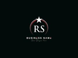 königlich Star rs Kreis Logo, minimalistisch Luxus rs Logo Brief Vektor