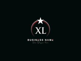 Initiale Luxus xl königlich Logo, minimal Kreis xl Brief einzigartig Star Logo vektor