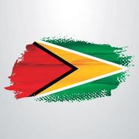 Guyana Flaggenpinsel vektor