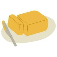 Butter Single süß auf ein Weiß Hintergrund Vektor Illustration