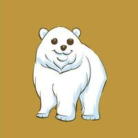 söt vit Björn djur- illustration vektor