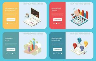 företag förhandlingar isometrisk uppsättning vektor