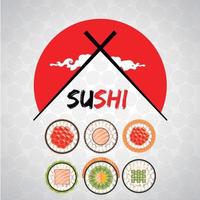 sushi logotyp restaurang vektor