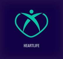 Mensch Logo Innerhalb einzigartig Herz. Herz Leben Mensch Logo Vorlage. Vektor. vektor