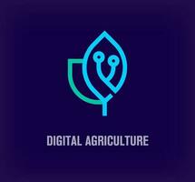 einzigartig digitalisiert Natur Logo. modern Farbe Übergänge. Unternehmen um Digital Landwirtschaft Logo Vorlage. Vektor. vektor